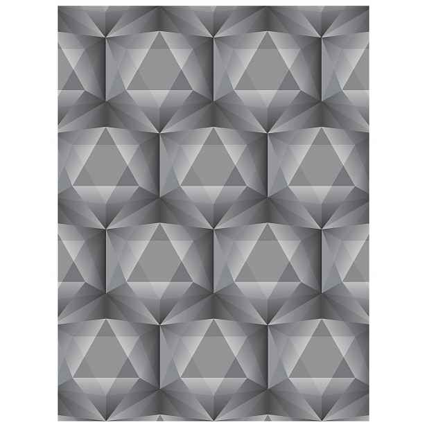 Tapeta Geometrické Krystaly Šedá Abstrakce na zeď 206x275 lepidlo