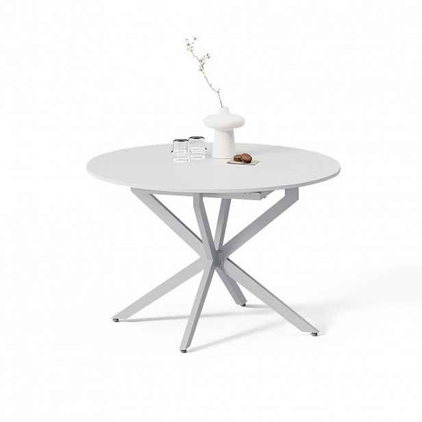 Livinity® JÍDELNÍ STŮL Firenze, Bílá/Šedá, 120 x 120 cm Rozšiřitelný