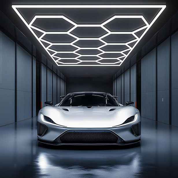 Led lampa Garáž Dílna Domov Osvětlení Panel Hexagon 242x483 cm 6500K