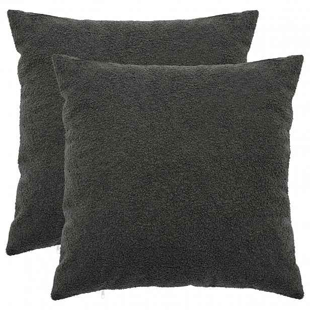 vidaXL Povlak na polštář 2 pcs HEERLEN Tmavě šedá 55 x 55 cm Bouclé