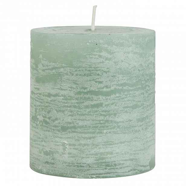 IB Laursen Zelená sloupová svíčka RUSTIC CANDLE GREEN 7,5 cm