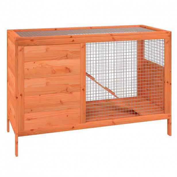 vidaXL Králíkárna hnědá 103 x 44 x 69,5 cm masivní borové dřevo