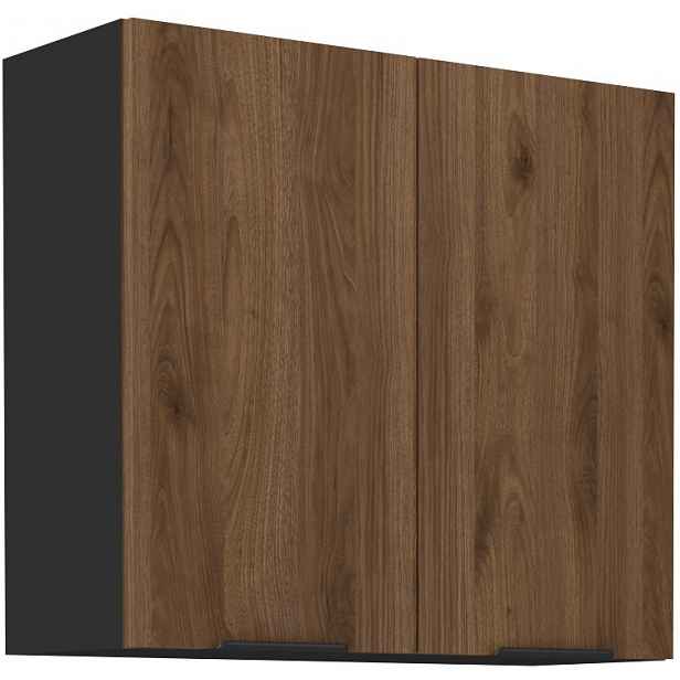 Horní kuchyňská skříňka Monza, 80 cm, ořech/černá
