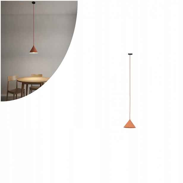 Oranžová závěsná lampa Tracer Cono industriální nad stůl Tk Lighting