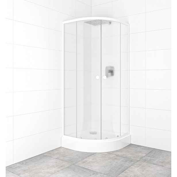 Set sprchového koutu a vaničky, čtvrtkruh 80x80 cm Multi Basic SIKOBKMUS80CH0