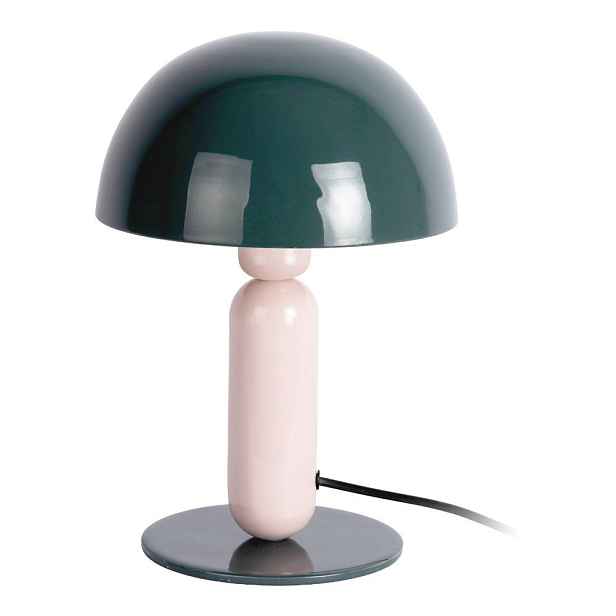 Tmavě zelená/světle růžová kovová stolní lampa (výška 30 cm) Firenze round – Leitmotiv