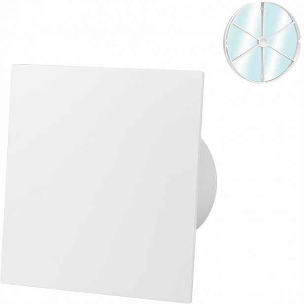 Ventilátor S Zpětným Ventilem Abs Bílý Lesk Časovač Senzor Vlhkosti Fi 100