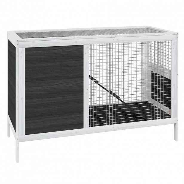 vidaXL Králíkárna šedá 103 x 44 x 69,5 cm masivní borové dřevo