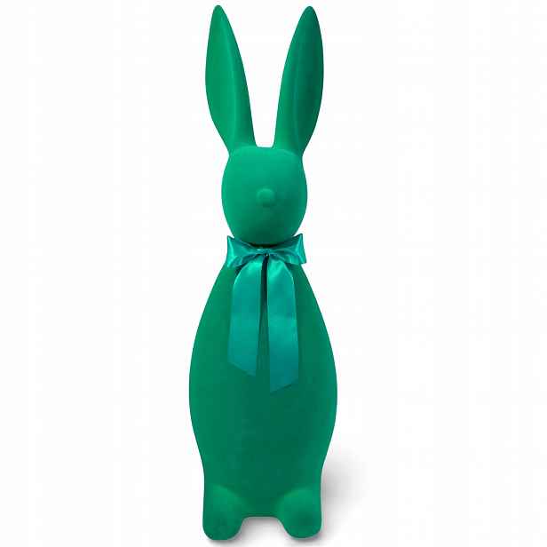 Velký Velikonoční Králík 130 cm Zelený Velurový Vánoční Dekorace Figurka