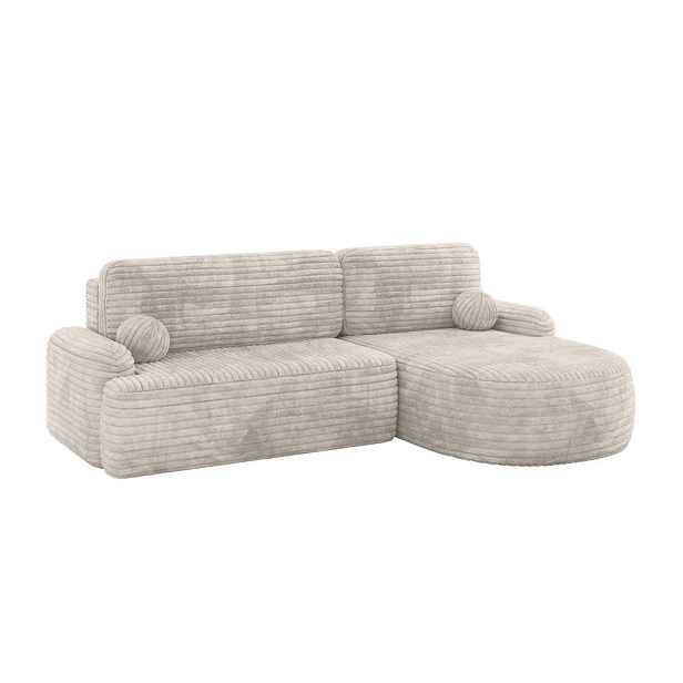 ALTDECOR ROHOVÁ SEDAČKA s funkcí spaní a úložným prostorem LIRA-L - 264x172x89 krémová