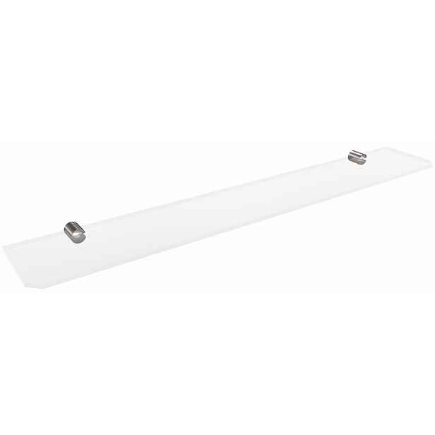 Skleněná police bez rámečku 80 cm Chrom, sklo 6 mm průhledné