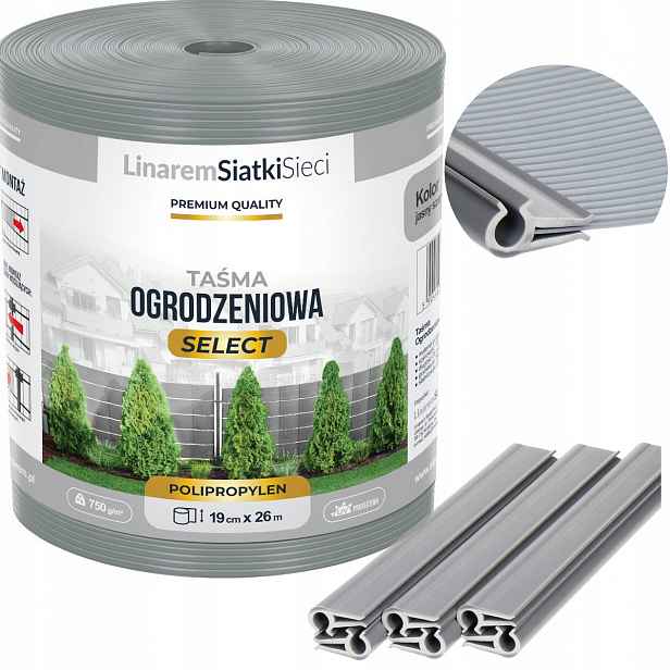 Stínící Panelové Pásy Select Polypropylenová Šedá 19 Cm x 26 m Klipsy