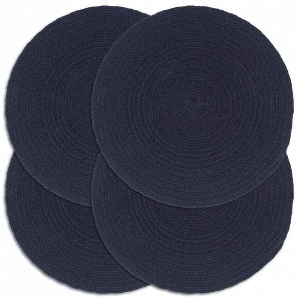vidaXL Prostírání 4 ks námořnická modrá 38 cm kulaté bavlna