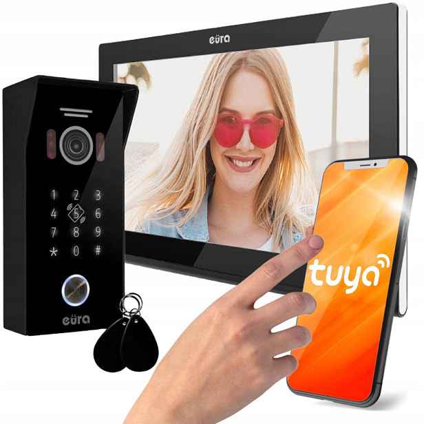 Videodomofon Eura VDP-99C5 černý, WiFi, Rfid, Tuya