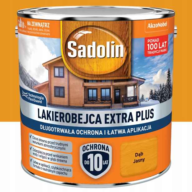 Sadolin Extra Plus Ochranný Lak Na Dřevo 2,5 L Dub Světlý