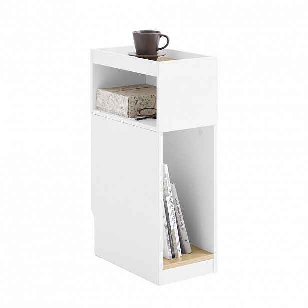SoBuy NOČNÍ STOLEK s 1 policí Bílá 35x20x60cm Minimalistický