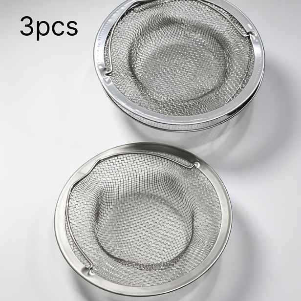 TEMU 3ks Sítka do dřezu s úchyty, rezivzdorný jemný síťovaný design, univerzální kryt odtokového filtru pro kuchyň a koupelnu, zachycuje zbytky jídla