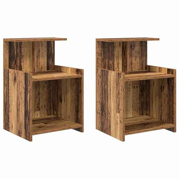 vidaXL Noční skříňka 2 ks Staré dřevo 40 x 35 x 60 cm Kompozitní dřevo