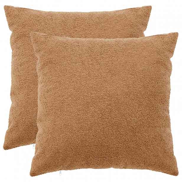 vidaXL Povlak na polštář 2 pcs HEERLEN Béžová 55 x 55 cm Bouclé