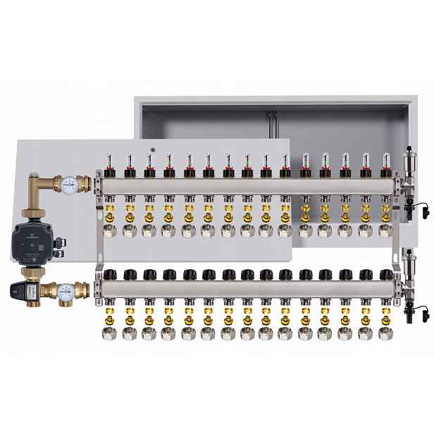 Nerezový rozdělovač pro podlahovku 15 box Pompa Grundfos Pex