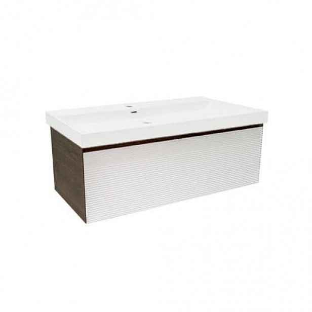 Koupelnová skříňka s umyvadlem Naturel Monza 99x30x45 cm ořech mat MONZA100WNU4