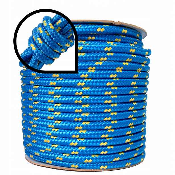 Polypropylenové lano Pletené lanko Silné Modré 14 mm 100M Šňůra