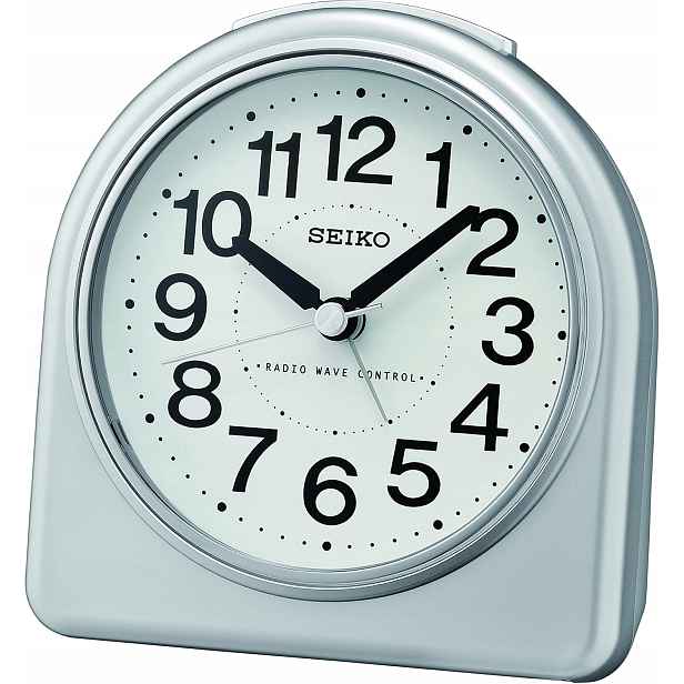 Seiko Budík z plastu stříbrný QHR204S