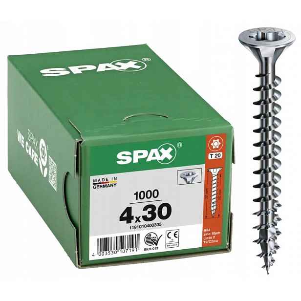 Šroub Pozink Bílý 1000SZ Tx 4.0*30 Wirox Mini Spax