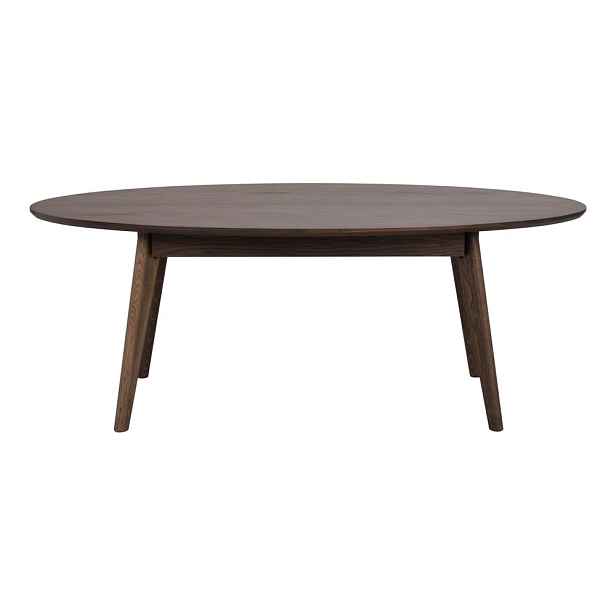 Tmavě hnědý konferenční stolek v dekoru dubu 65x130 cm Yumi – Rowico