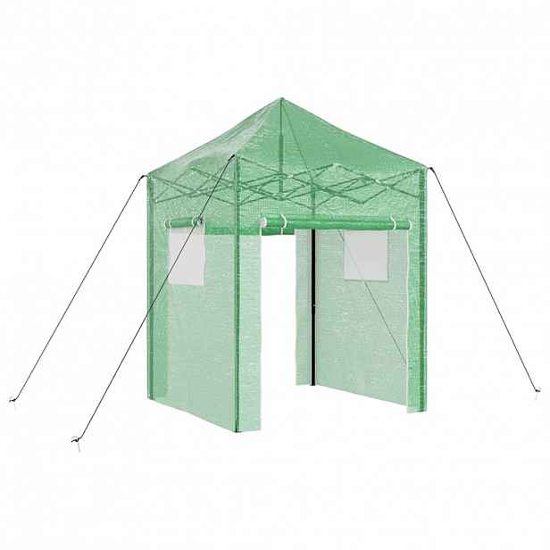 vidaXL Skleník s pop-up rámem Zelená 200 x 200 x 300 cm Železo