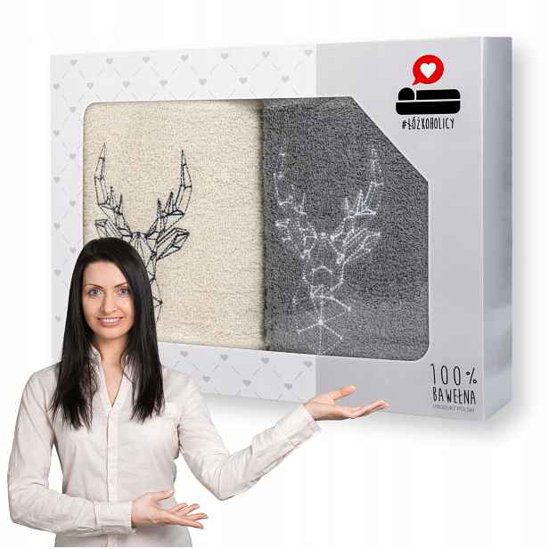 Komplet Ručníků sada na Dárek v krabičce 70x140 koupelových boxů, 2 ks Luba