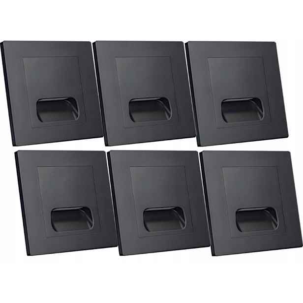 6x Led lampa na schody 230V Černá Schodišťová lampa Osvětlení schodů
