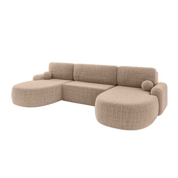 ALTDECOR SEDACÍ SOUPRAVA s funkcí spaní a úložným prostorem LIRA-U - 335x172x89 tmavě béžová