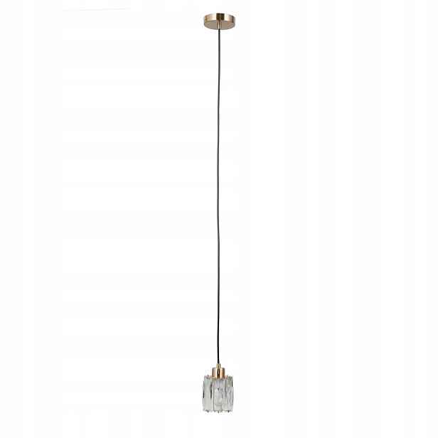 Italux Závěsná lampa Zlatá Křišťálová Torno 1xE14 40W stmívatelná