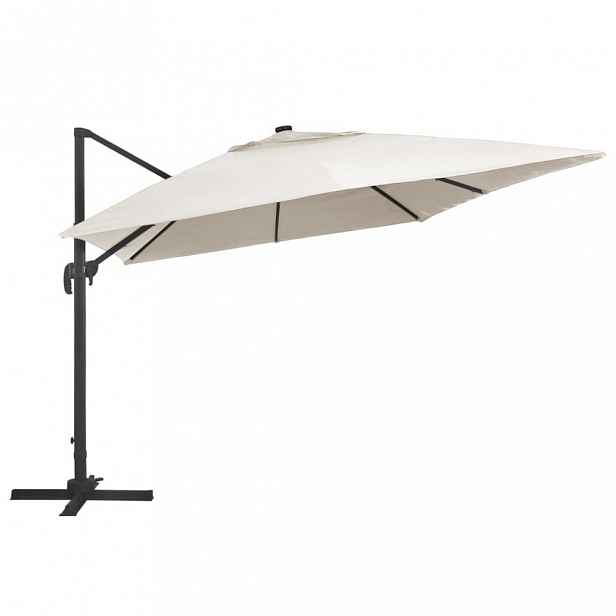 Konzolový slunečník LED a 400x300 cm Dekorhome Písková