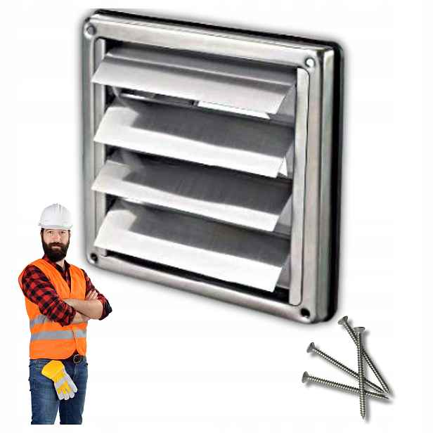 Nástěnná Vratná Větrací Ventilační Mřížka Nerezová Ocel , Žaluzie 150 MM