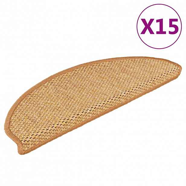 vidaXL Samolepicí nášlapy na schody vzhled sisal 15 ks 65x21x4cm sisal