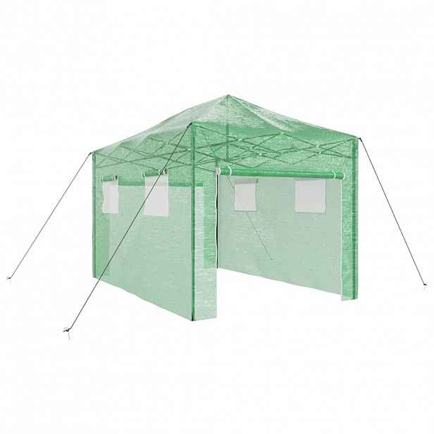 vidaXL Skleník s pop-up rámem Zelená 280 x 410 x 315 cm Železo