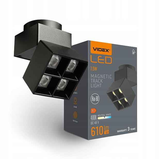 Videx Led kolejnicový reflektor Magnet Slim VL-TRMS-LE24B