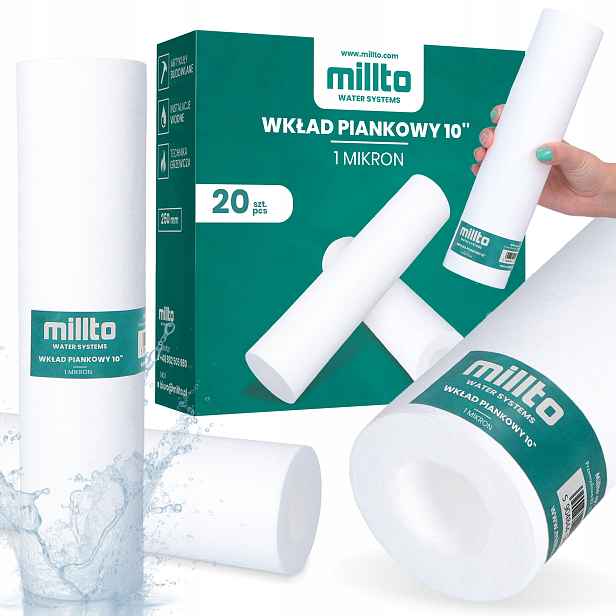 20 x Filtr Vody 10 Filtrační Pěnová Vložka 1 Polypropylenový mikron Osm G3