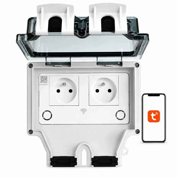 Venkovní zásuvka Wifi IP66 Tuya Smart Life 16A inteligentní dvojitá