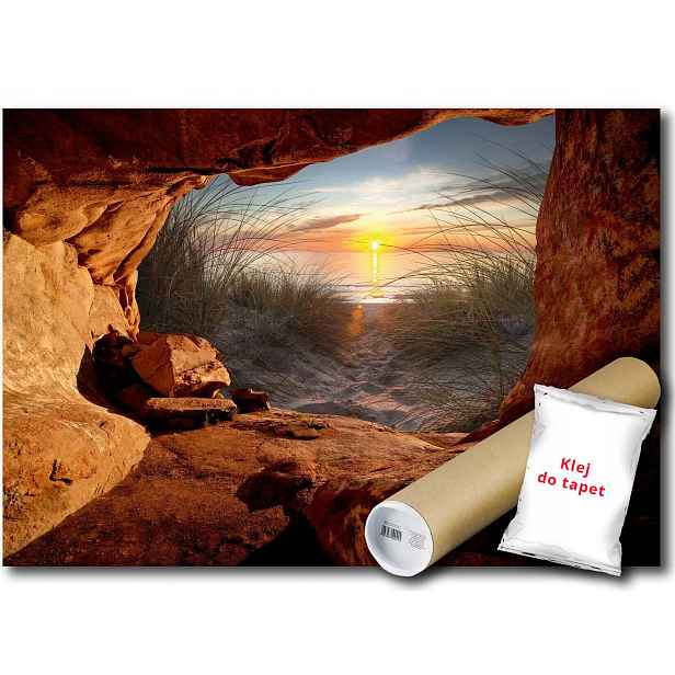 Vinylová Fototapeta Pláž Slunce Jeskyně 152x104