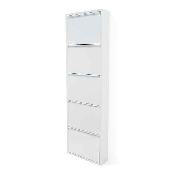 Bílý kovový výklopný botník 50x169x15 cm Billy – Spinder Design