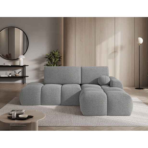 Designová rohová sedací souprava NIMUE - šedá, pravý roh