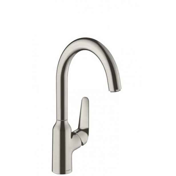 Dřezová baterie Hansgrohe Focus s otočným ramínkem vzhled nerezu 71802800