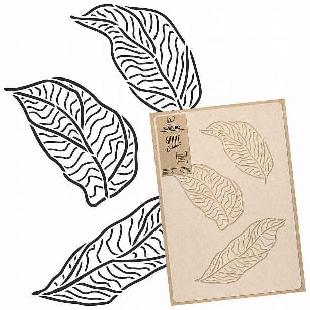 Malířská šablona Vícenásobná L 59x95 cm Rostlinný vzor List Art Deco Listy