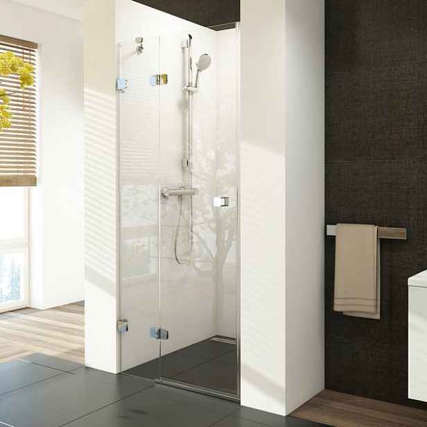 Ravak Brilliant BSD2 L 100 chrom+transparent; sprchové dveře 100 cm s pevnou stěnou levé (kompletní set skleněných stěn a B Setu)