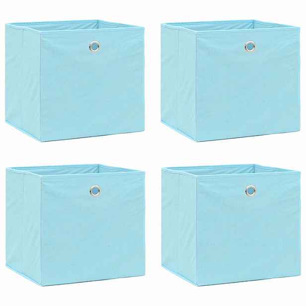 vidaXL Úložné boxy 4 ks bledě modré 32 x 32 x 32 cm textil