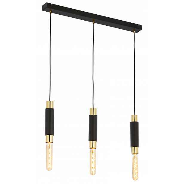 Závěsná lampa Lile Černá Zlatá 3xE27 Stropní Svítidlo do obývacího pokoje Domov