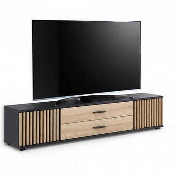 Boxxx NÍZKÁ KOMODA, černá, dub artisan, 180/30/30 cm
